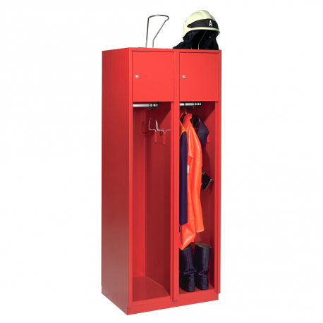 Feuerwehrschrank mit Helmhalter